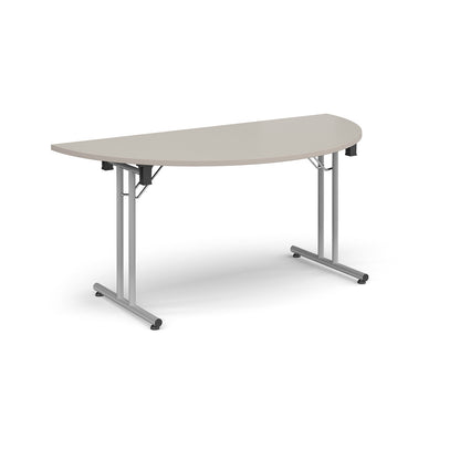 Semi circular folding leg table with straight feet - SFL1600S-S-LG