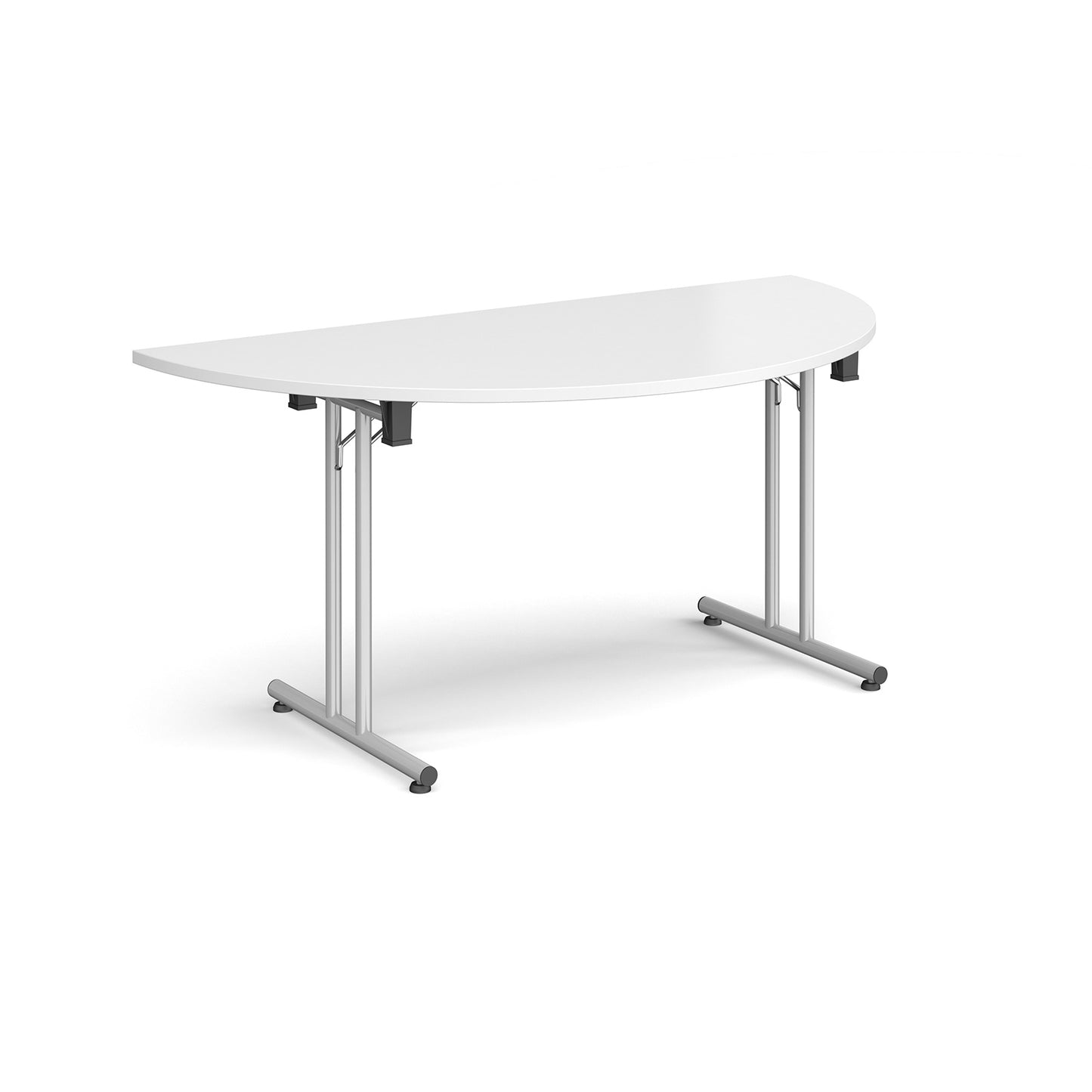 Semi circular folding leg table with straight feet - SFL1600S-S-WH