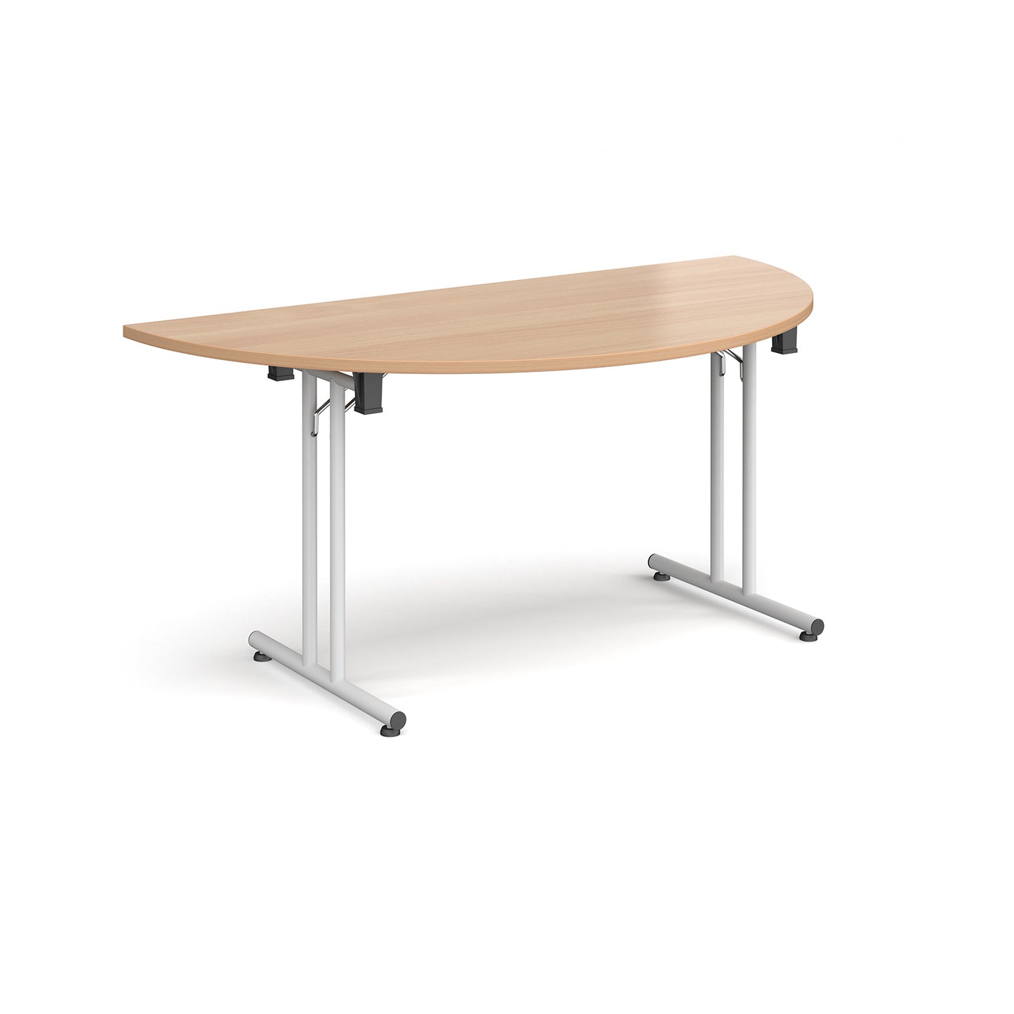 Semi circular folding leg table with straight feet - SFL1600S-WH-B