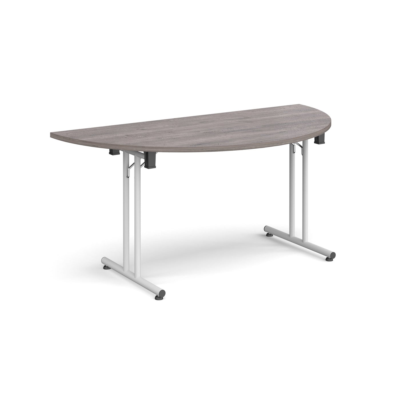 Semi circular folding leg table with straight feet - SFL1600S-WH-GO