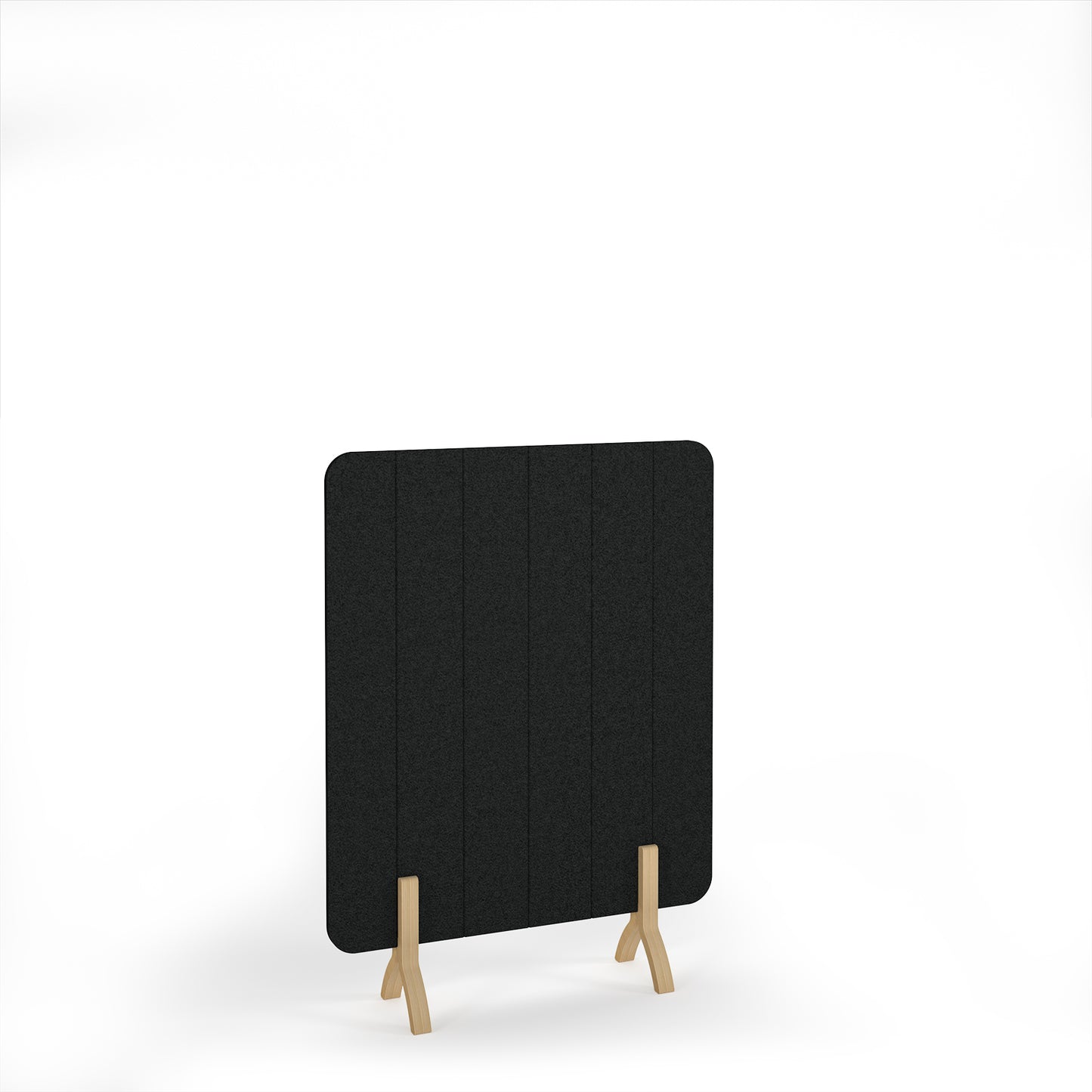 Stripe Accoustic Floor Standing Screen Wooden Legs - SFSC1600-WF-BK
