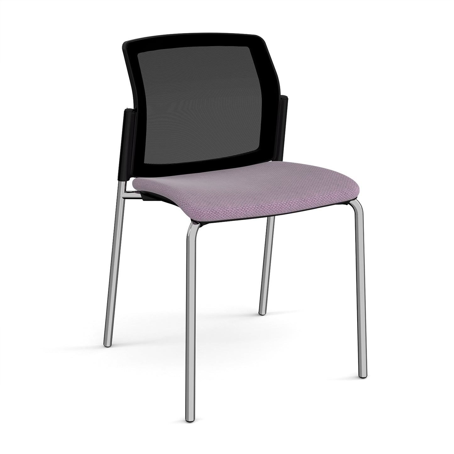 Santana 4 leg stacking chair with fabric seat and mesh back - SMB100-C