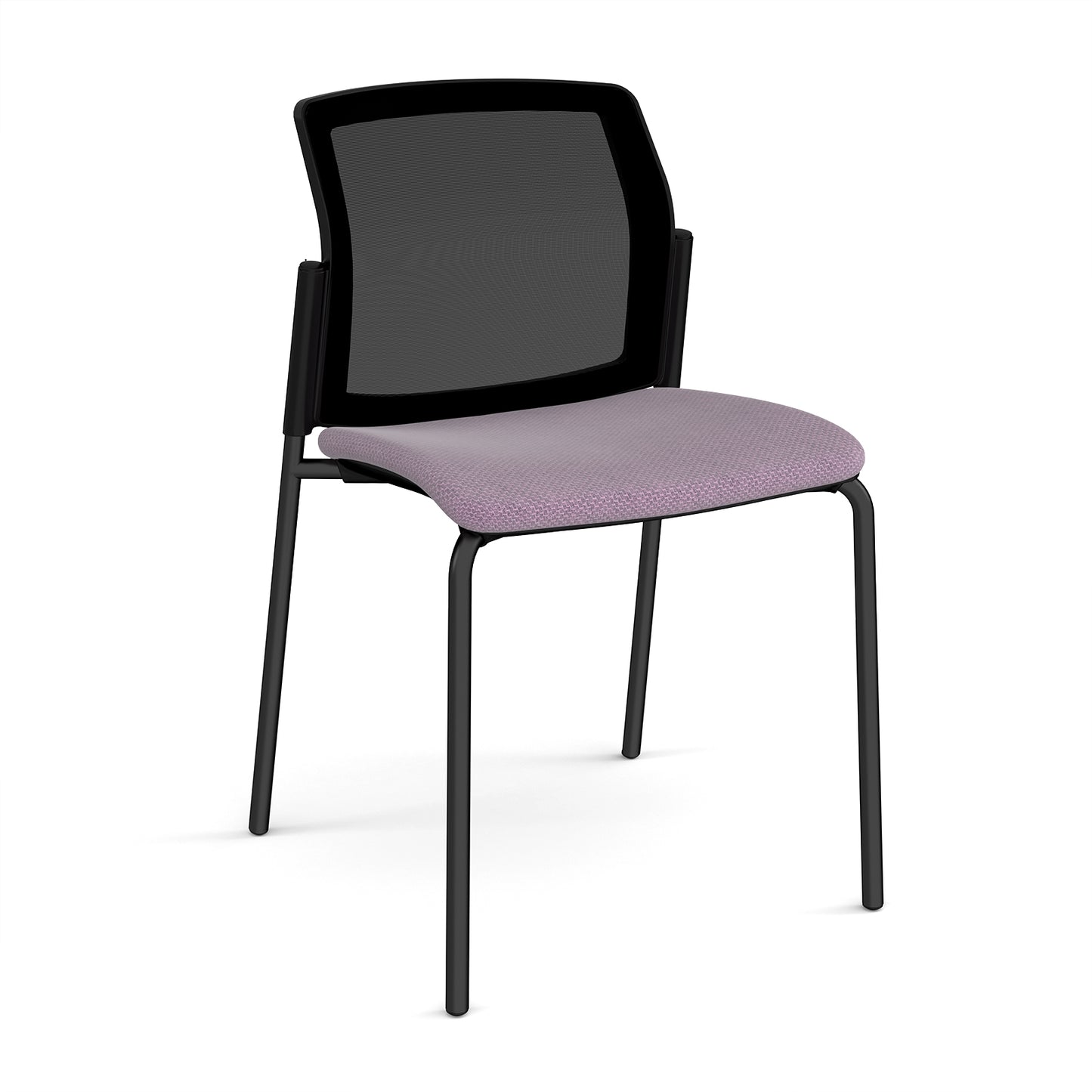 Santana 4 leg stacking chair with fabric seat and mesh back - SMB100-K