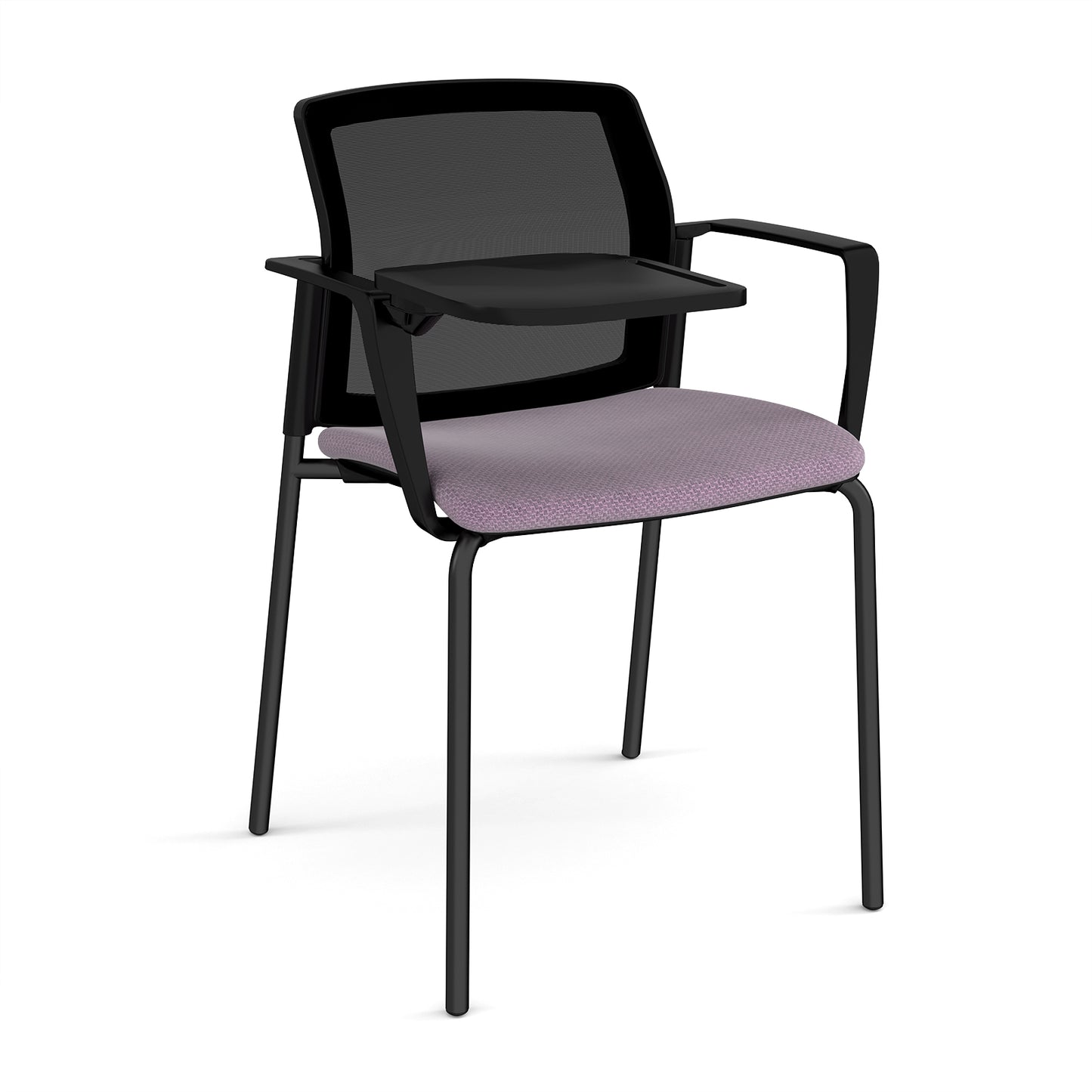 Santana 4 leg stacking chair with fabric seat and mesh back - SMB102-K