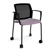 Santana 4 leg mobile chair with fabric seat and mesh back (Part 2)