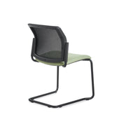 Santana cantilever chair with fabric seat and mesh back