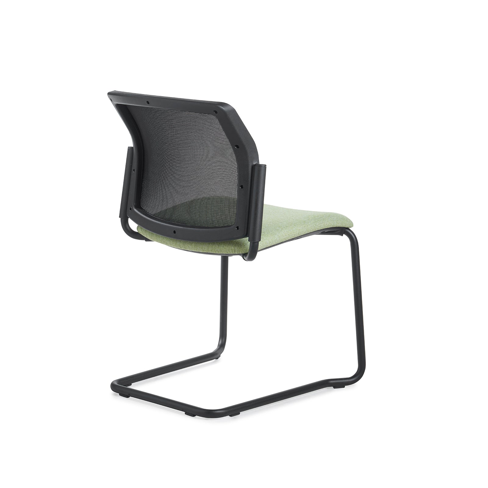 Santana cantilever chair with fabric seat and mesh back