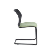 Santana cantilever chair with fabric seat and mesh back