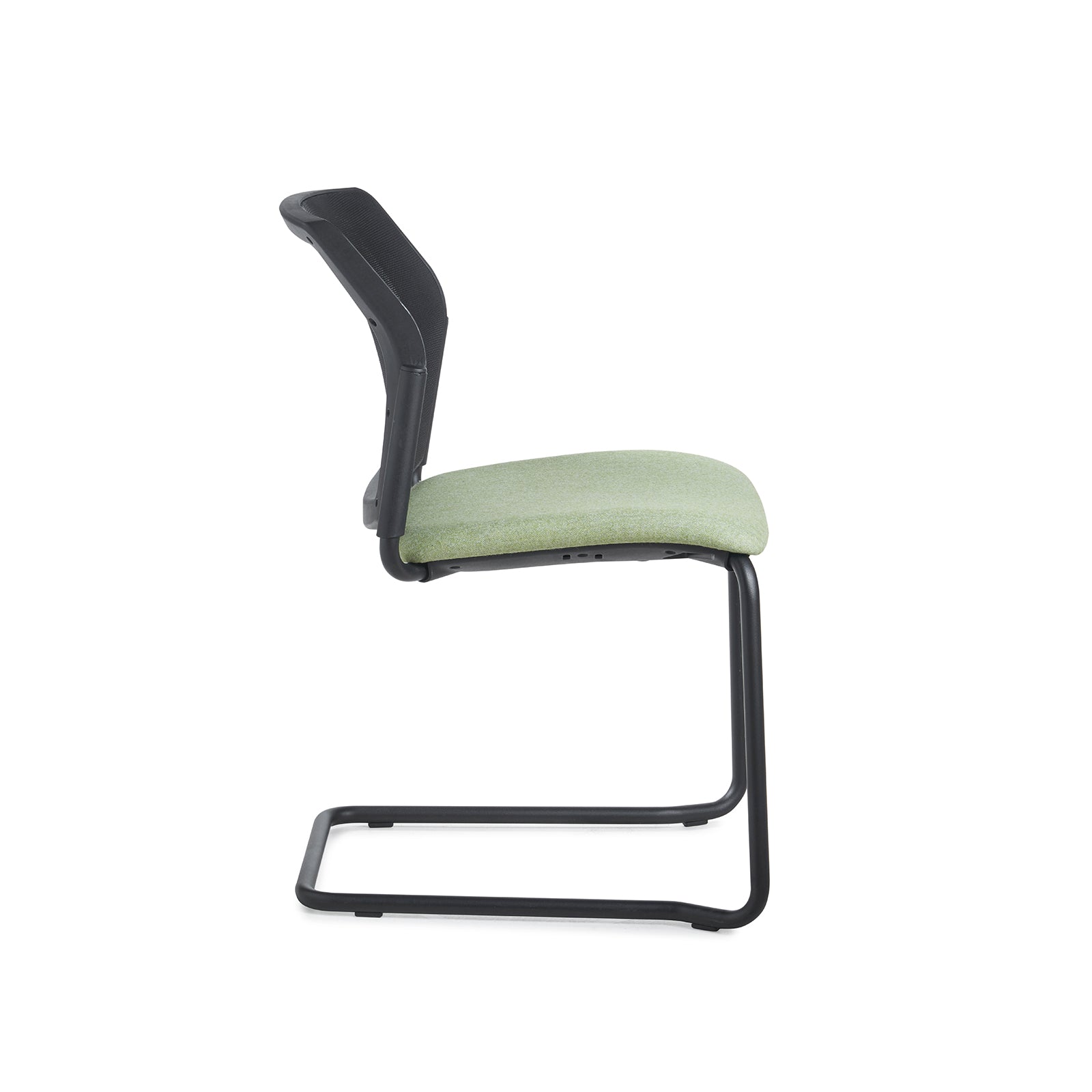 Santana cantilever chair with fabric seat and mesh back