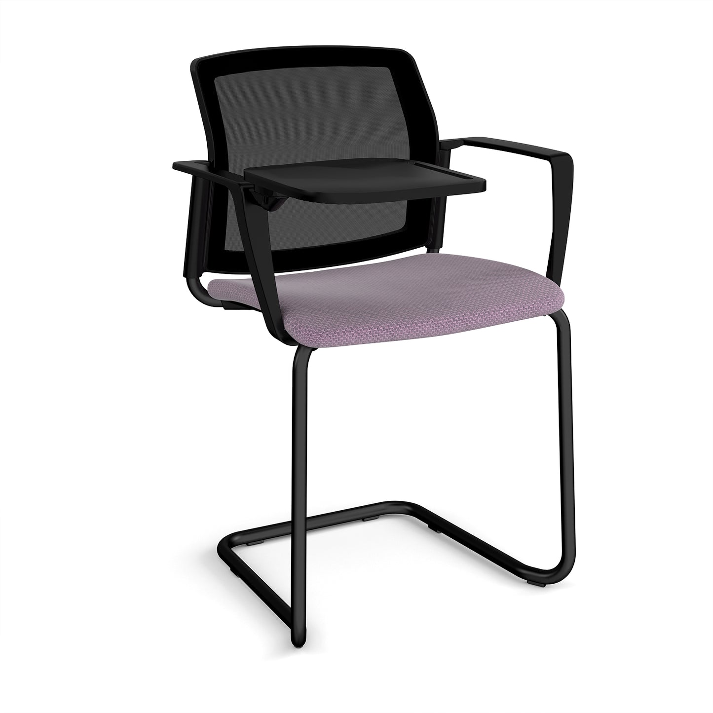 Santana cantilever chair with fabric seat and mesh back - SMB302-K