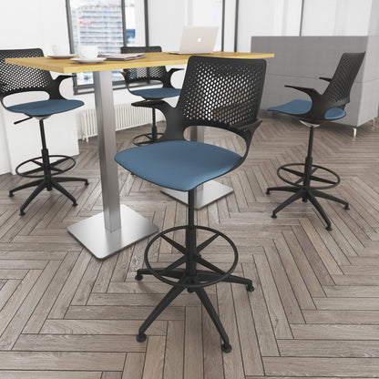 Brescia square poseur table with flat square base
