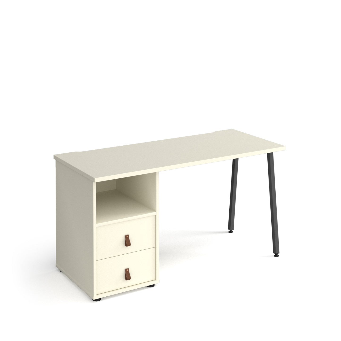 Sparta A-frame 600mm deep desk with support pedestal and drawers