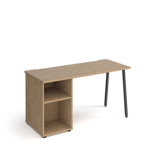 Sparta A-frame 600mm deep desk with support pedestal