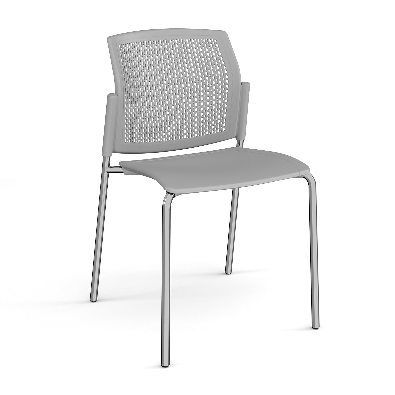 Santana 4 leg stacking chair with plastic seat and perforated back - SPB100-C-G