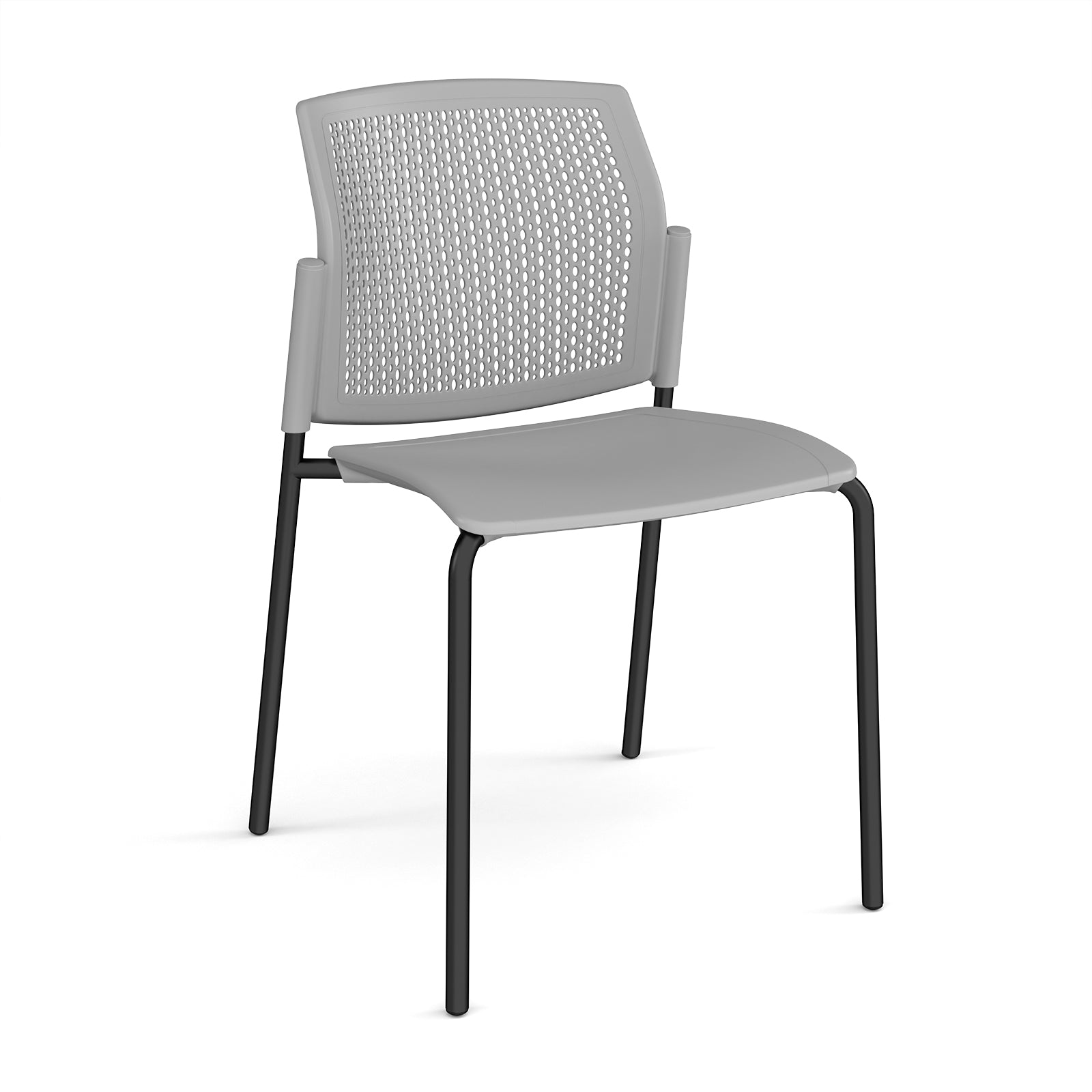 Santana 4 leg stacking chair with plastic seat and perforated back - SPB100-K-G