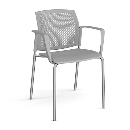 Santana 4 leg stacking chair with plastic seat and perforated back - SPB101-C-G