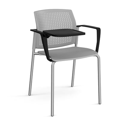 Santana 4 leg stacking chair with plastic seat and perforated back - SPB102-C-G