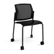 Santana 4 leg mobile chair with plastic seat and perforated back (Part 2)