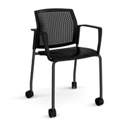 Santana 4 leg mobile chair with plastic seat and perforated back (Part 2)