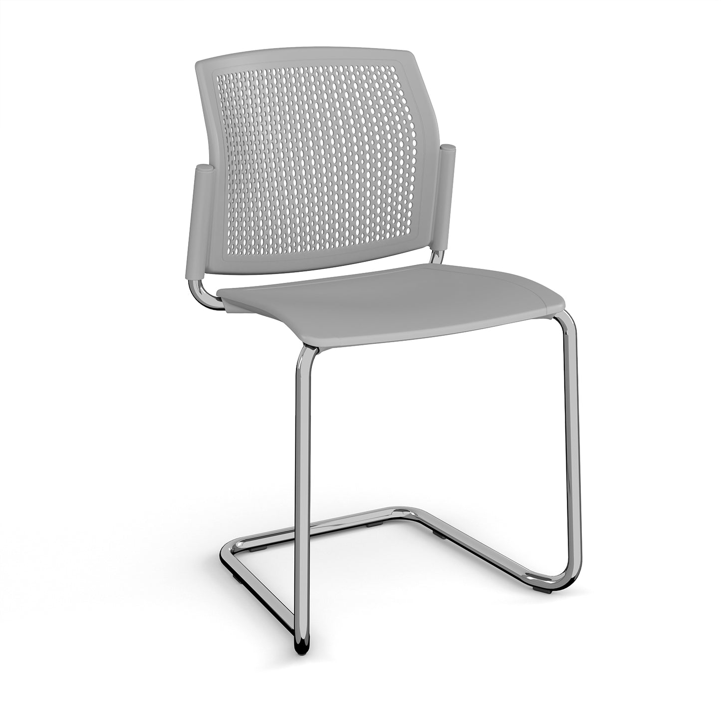 Santana cantilever chair with plastic seat and perforated back - SPB300-C-G