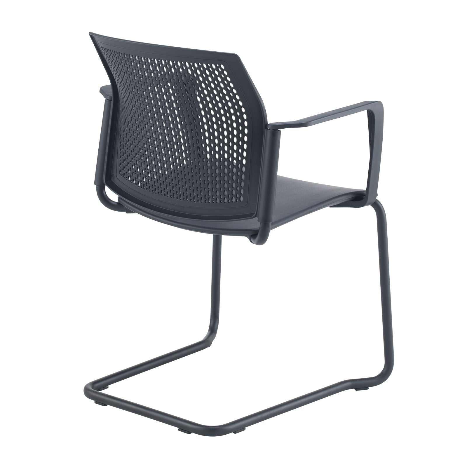 Santana cantilever chair with plastic seat and perforated back
