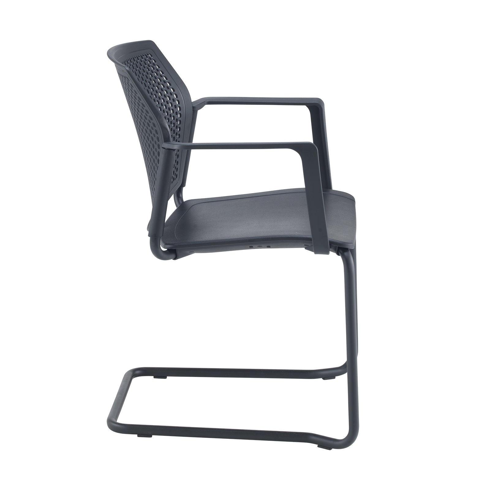 Santana cantilever chair with plastic seat and perforated back