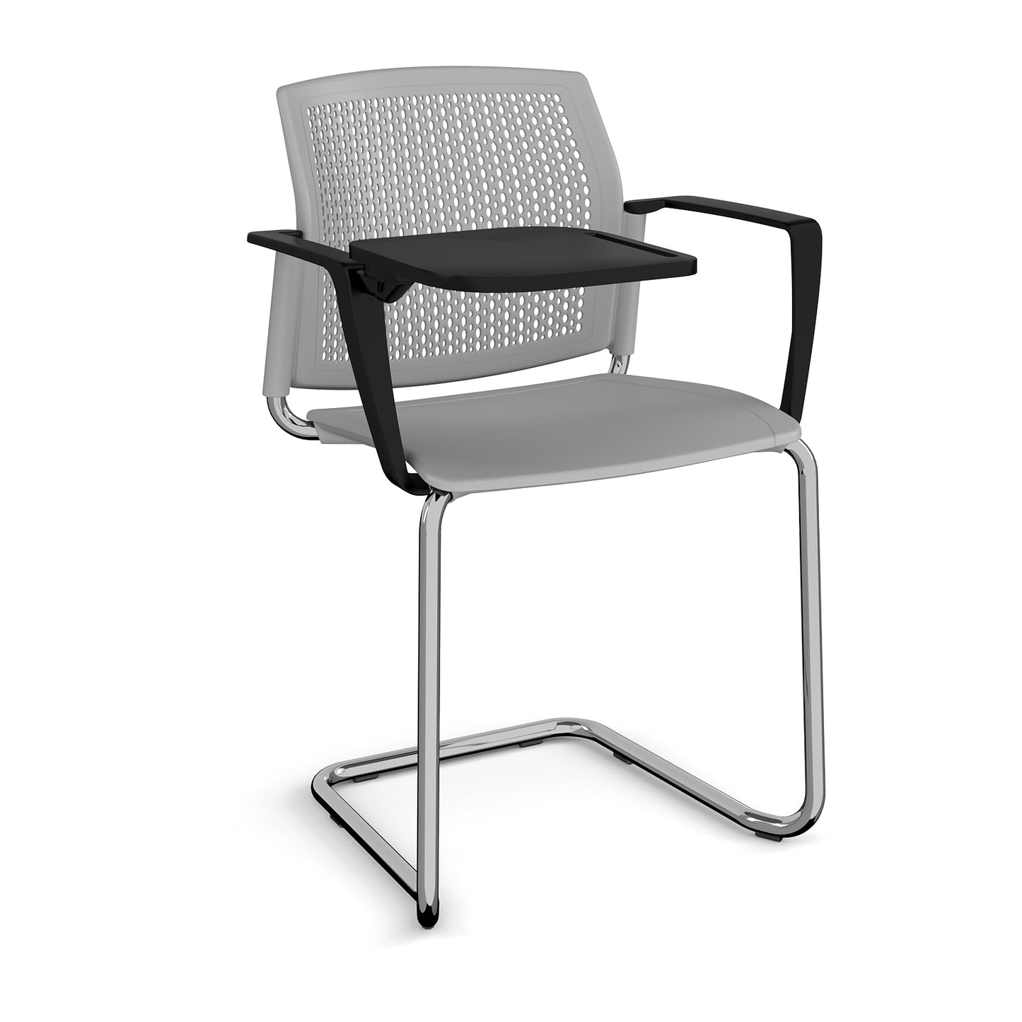 Santana cantilever chair with plastic seat and perforated back - SPB302-C-G