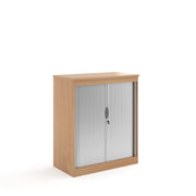 Systems Horizontal Tambour Door Cupboard 800mm High - Beech