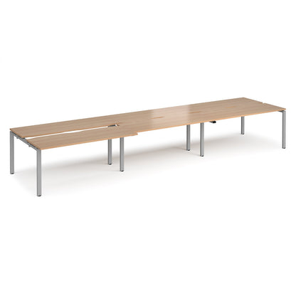 Adapt sliding top triple B2B desks 1200mm deep