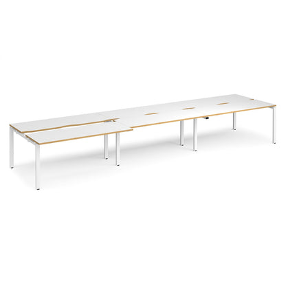 Adapt sliding top triple B2B desks 1200mm deep