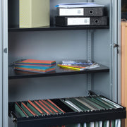 Systems Horizontal Tambour Door Cupboard 1200mm High - Oak
