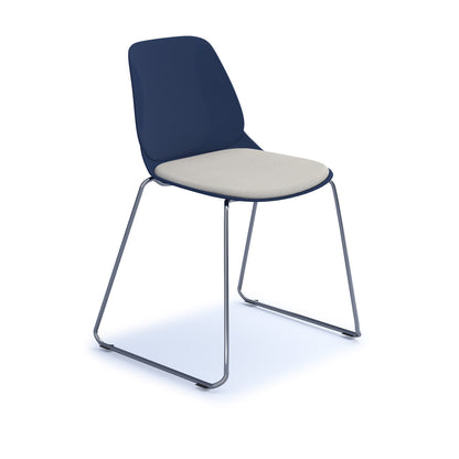 Strut chair with seat pad and chrome sled frame - STR501C-NB-SP