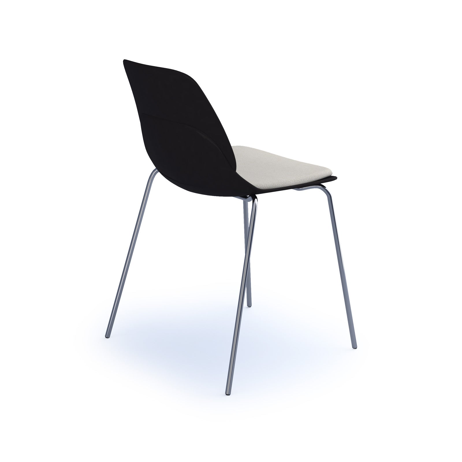 Strut chair with seat pad and chrome 4 leg frame