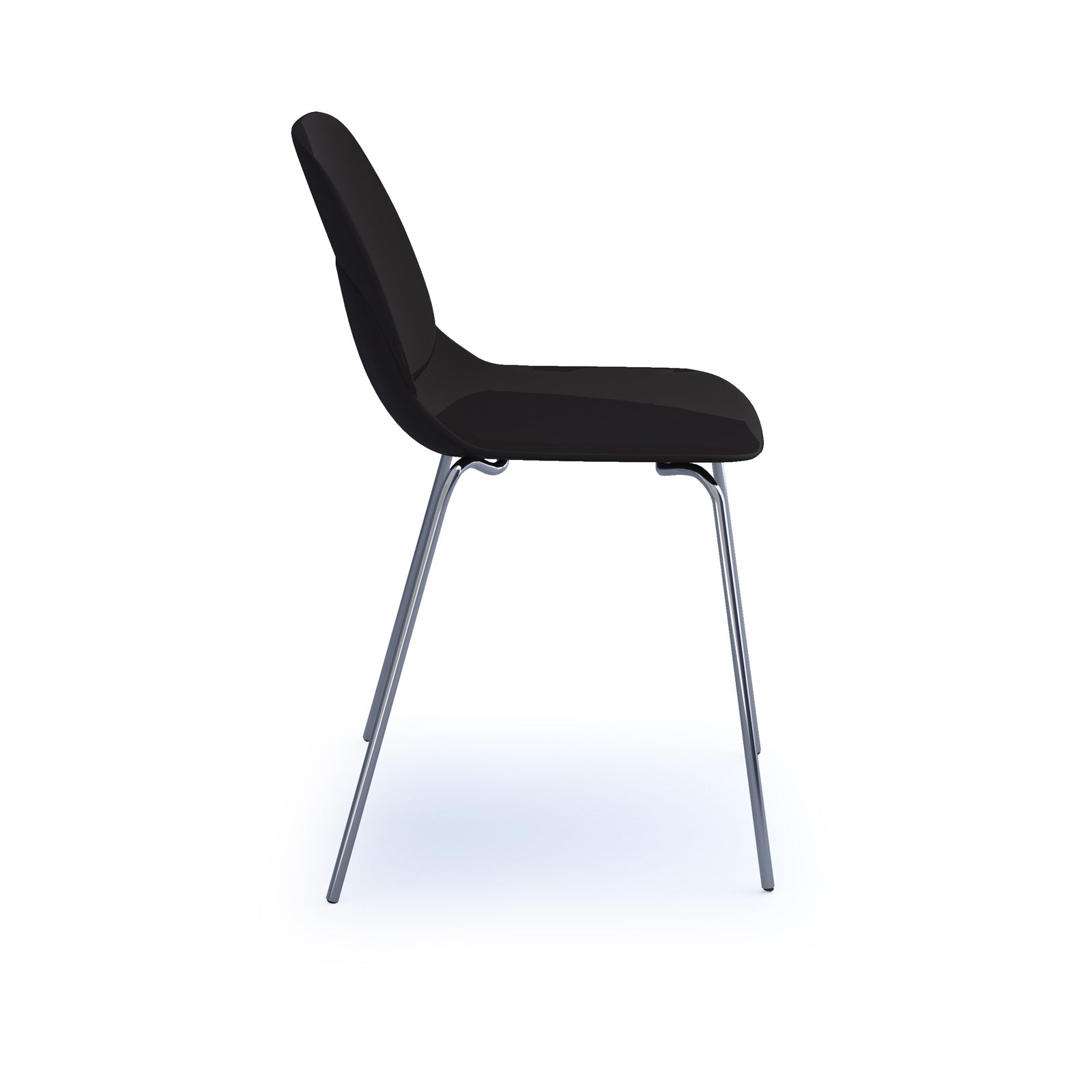 Strut chair with seat pad and chrome 4 leg frame