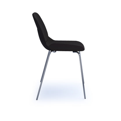 Strut chair with seat pad and chrome 4 leg frame