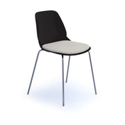 Strut chair with seat pad and chrome 4 leg frame