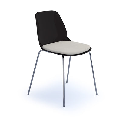 Strut chair with seat pad and chrome 4 leg frame - STR502C-K-SP