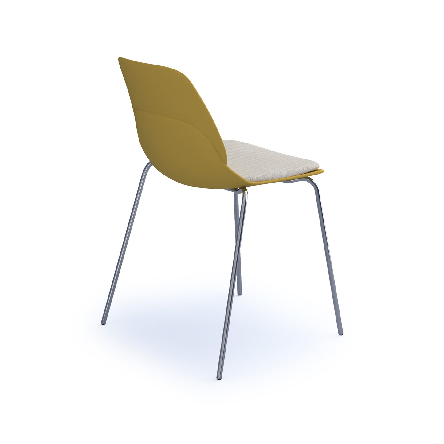 Strut chair with seat pad and chrome 4 leg frame
