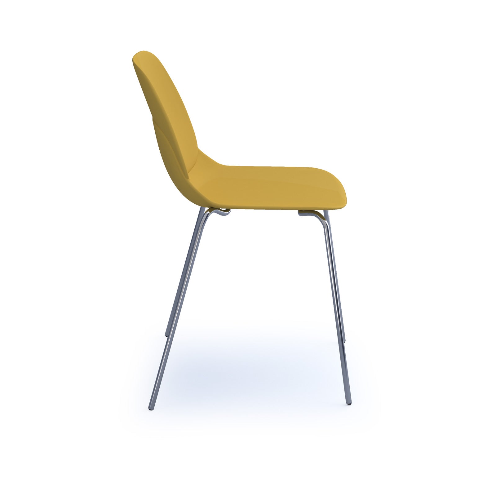 Strut chair with seat pad and chrome 4 leg frame