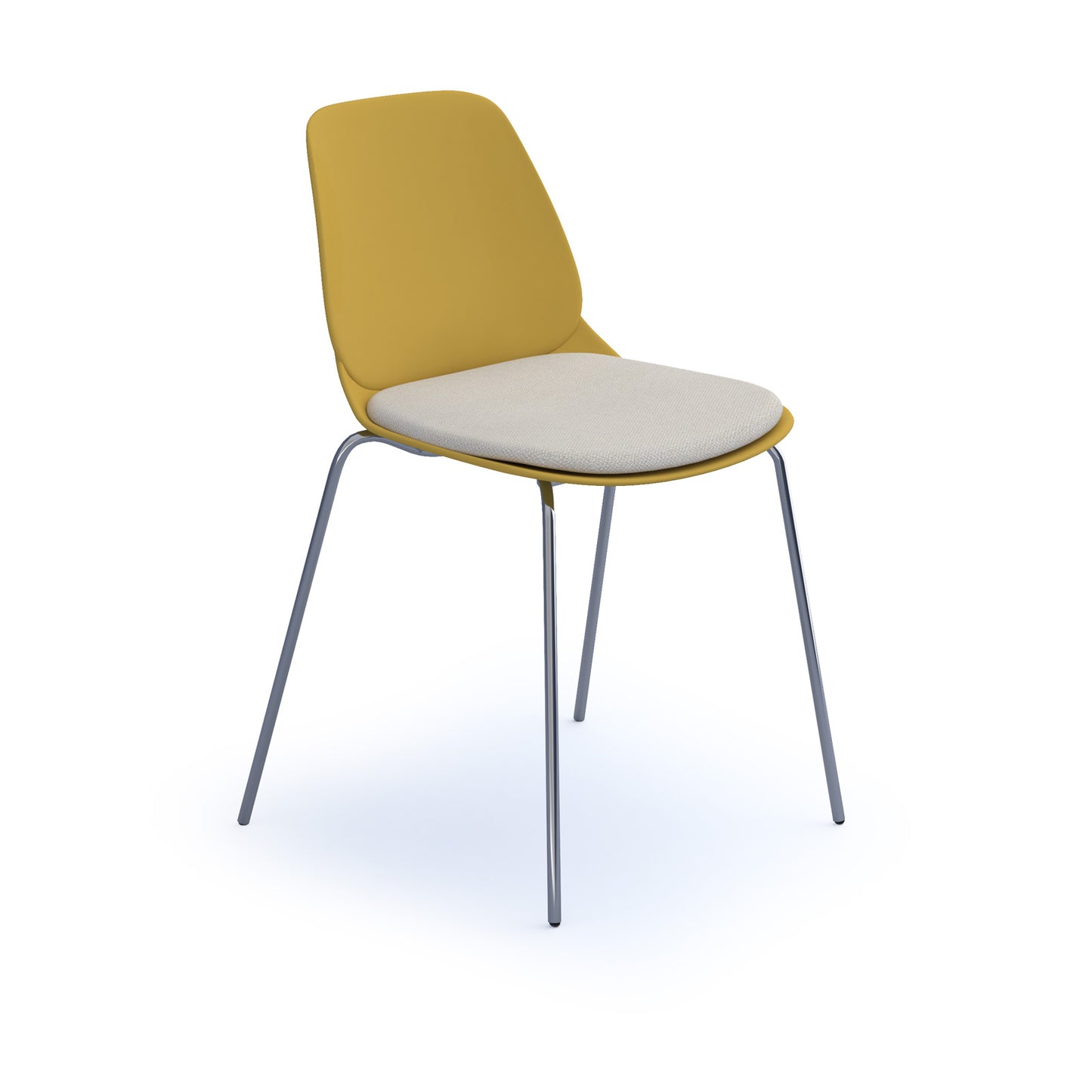 Strut chair with seat pad and chrome 4 leg frame - STR502C-MU-SP