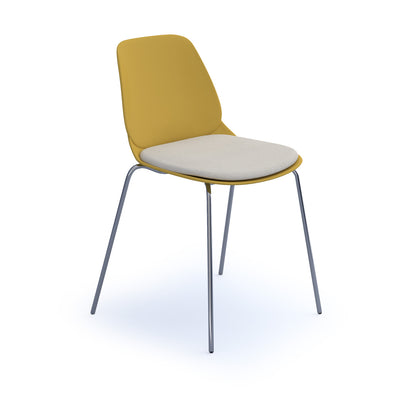 Strut chair with seat pad and chrome 4 leg frame - STR502C-MU-SP