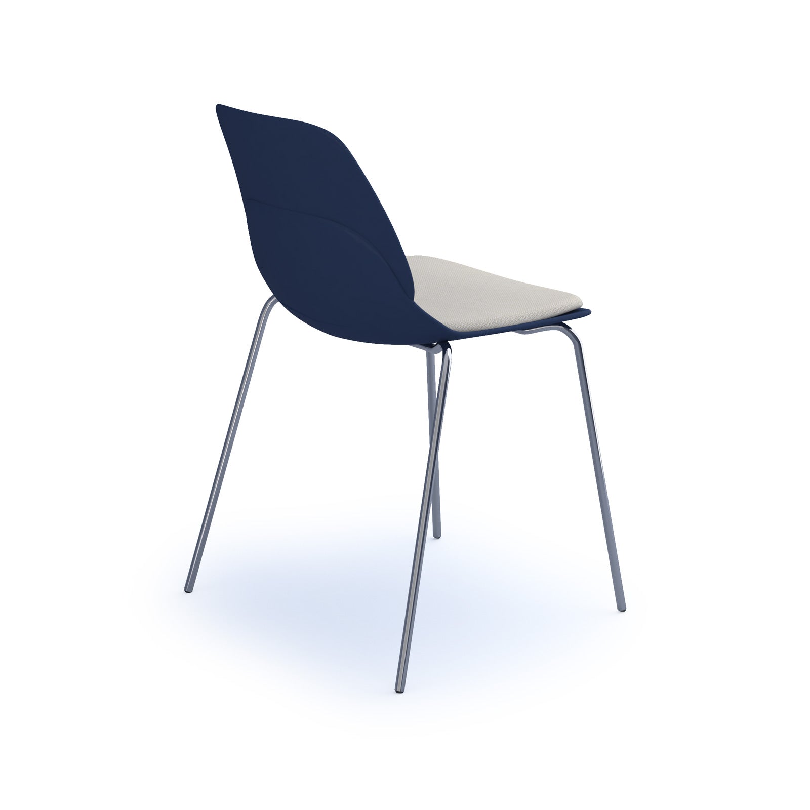 Strut chair with seat pad and chrome 4 leg frame