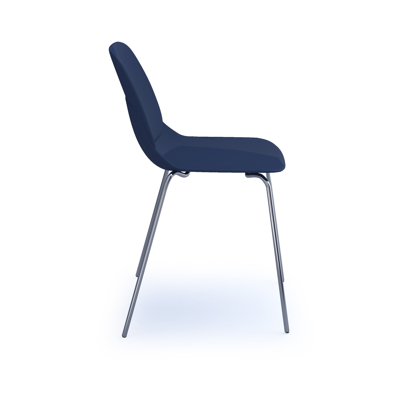 Strut chair with seat pad and chrome 4 leg frame