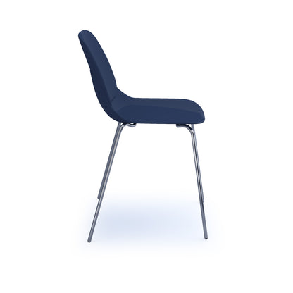 Strut chair with seat pad and chrome 4 leg frame