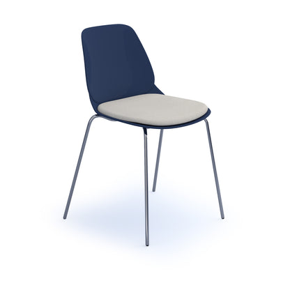 Strut chair with seat pad and chrome 4 leg frame - STR502C-NB-SP