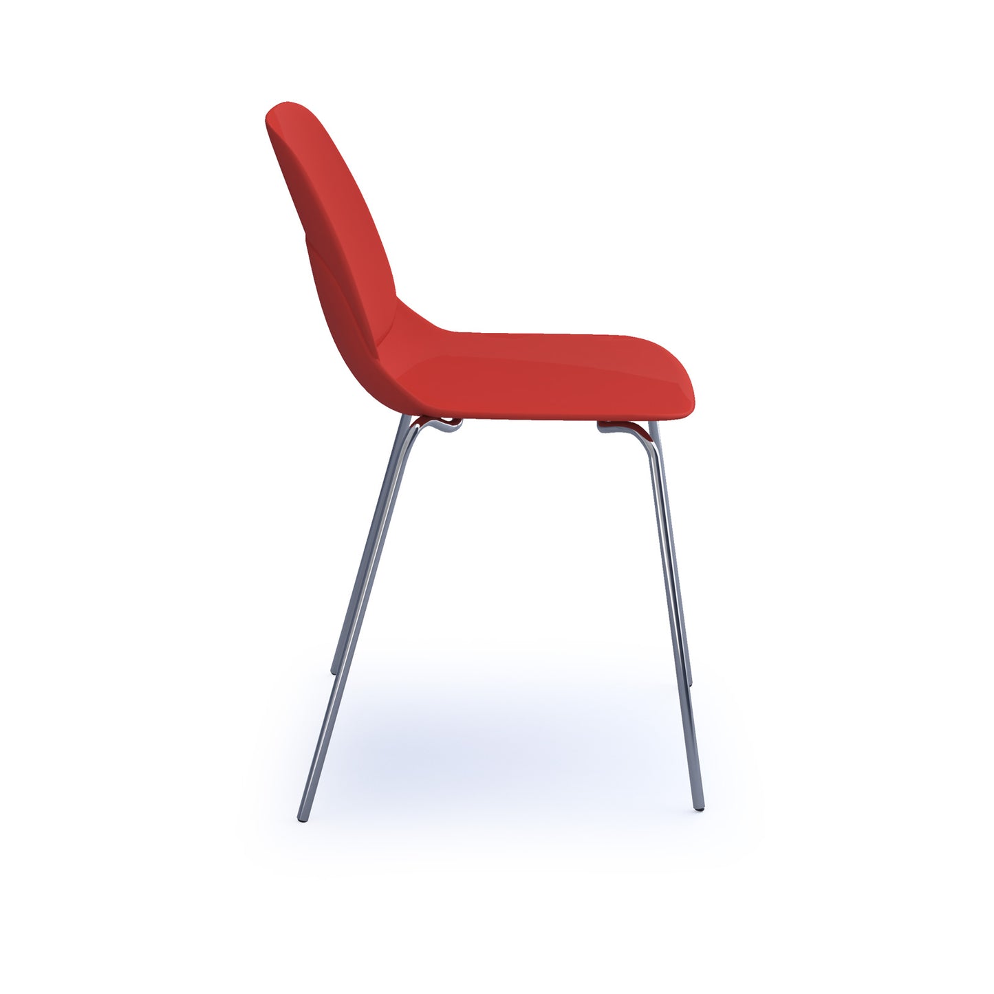 Strut chair with seat pad and chrome 4 leg frame