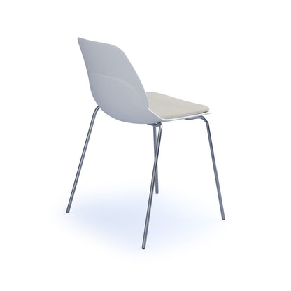 Strut chair with seat pad and chrome 4 leg frame