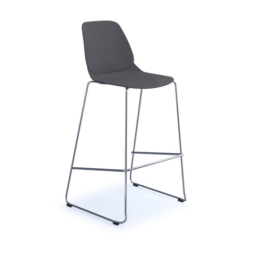 Strut multi-purpose stool with chrome sled frame