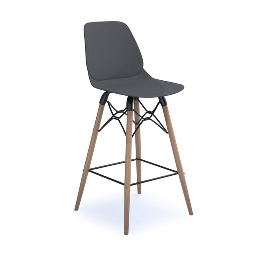 Strut multi-purpose stool with natural oak frame