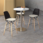Strut multi-purpose stool with chrome sled frame